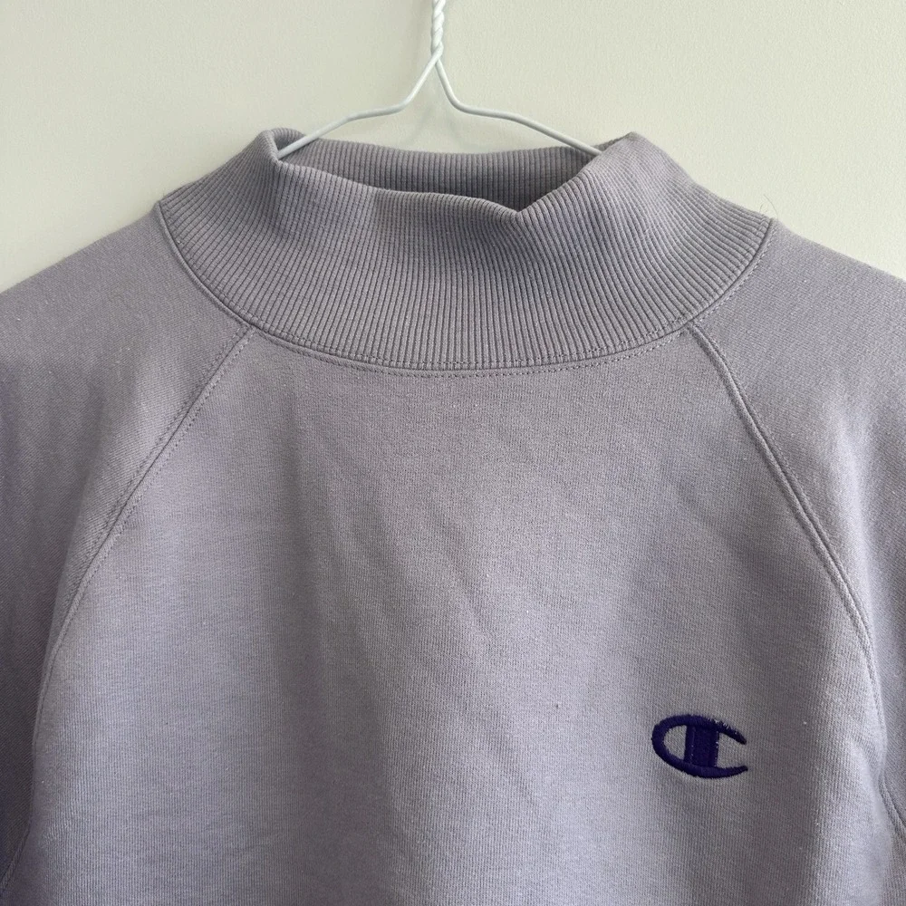 Champion Sweatshirt Womens Size XLPurple Turtle Neck Long Sleeve Embroidered - Picture 3 of 7